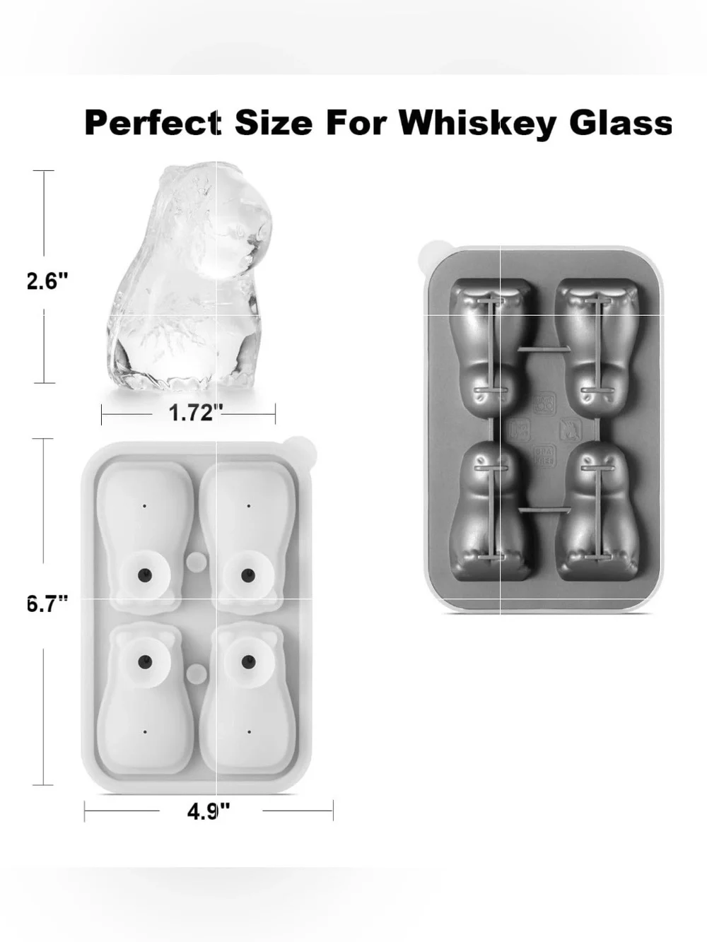 NIP 3D Capybara Silicone Ice Cube Mold for Whiskey Cocktails & Gifts